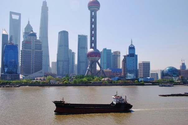 We have just docked in Shanghai... the largest city in the world!  (photo by Robyn Bushong.)